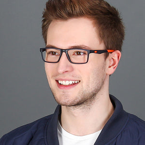Blue Rectangle Full Rim Unisex Eyeglasses by Lenskart Air Online-126435
