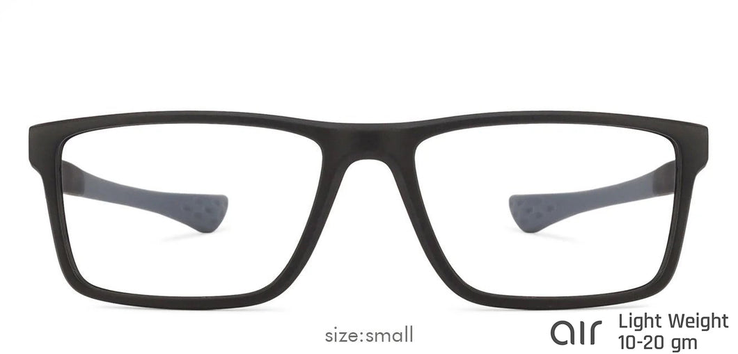 Black Rectangle Full Rim Unisex Eyeglasses by Lenskart Air Online-126437