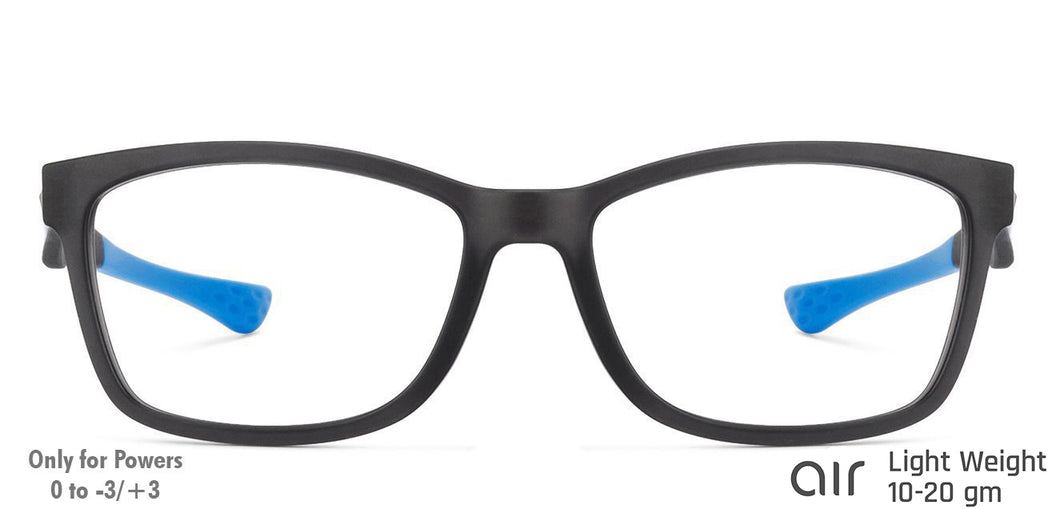 Grey Rectangle Full Rim Unisex Eyeglasses by Lenskart Air Online-126441