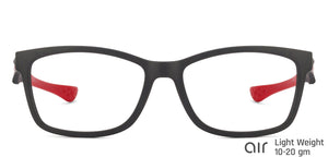 Black Rectangle Full Rim Unisex Eyeglasses by Lenskart Air Online-126443
