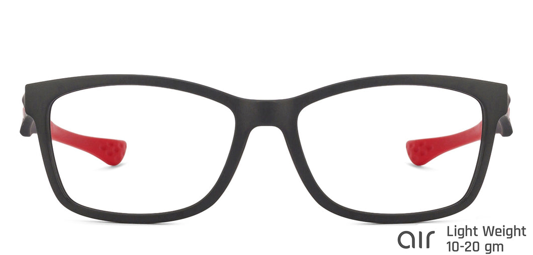 Black Rectangle Full Rim Unisex Eyeglasses by Lenskart Air Online-126443