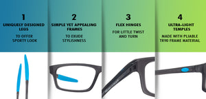 Grey Rectangle Full Rim Unisex Eyeglasses by Lenskart Air Online-126457