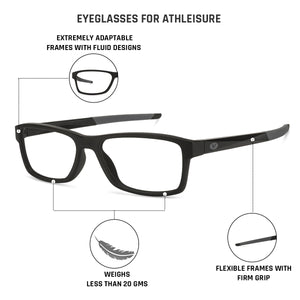 Black Rectangle Full Rim Unisex Eyeglasses by Lenskart Air Online-126462