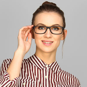 Black Rectangle Full Rim Unisex Eyeglasses by Lenskart Air Online-126462