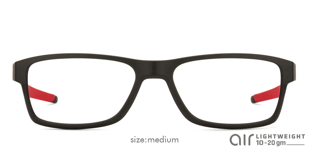 Black Rectangle Full Rim Unisex Eyeglasses by Lenskart Air Online-126463