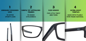 Black Rectangle Full Rim Unisex Eyeglasses by Lenskart Air Online-126467