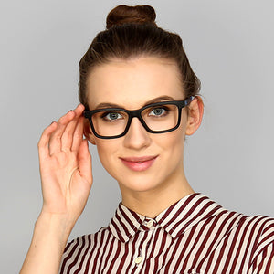 Black Rectangle Full Rim Unisex Eyeglasses by Lenskart Air Online-126469