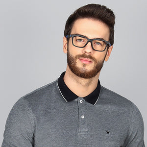 Black Rectangle Full Rim Unisex Eyeglasses by Lenskart Air Online-126469