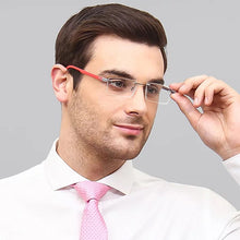 Load image into Gallery viewer, Grey Rectangle Rimless Unisex Eyeglasses by Lenskart Air Online-126496