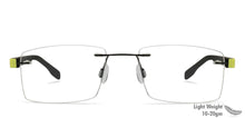 Load image into Gallery viewer, Black Rectangle Rimless Unisex Eyeglasses by Lenskart Air Online-126501