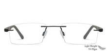 Load image into Gallery viewer, Black Rectangle Rimless Unisex Eyeglasses by Lenskart Air Online-126519