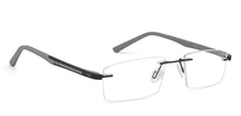 Load image into Gallery viewer, Black Rectangle Rimless Unisex Eyeglasses by Lenskart Air Online-126519