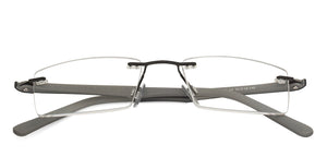 Black Rectangle Rimless Unisex Eyeglasses by Lenskart Air Online-126519