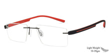 Load image into Gallery viewer, Black Rectangle Rimless Unisex Eyeglasses by Lenskart Air Online-126524