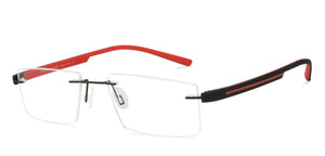 Black Rectangle Rimless Unisex Eyeglasses by Lenskart Air Online-126524