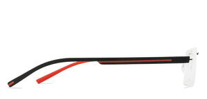 Black Rectangle Rimless Unisex Eyeglasses by Lenskart Air Online-126524