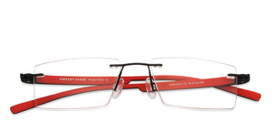 Black Rectangle Rimless Unisex Eyeglasses by Lenskart Air Online-126524