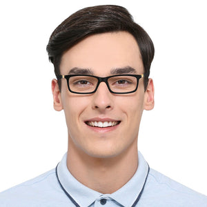 Black Rectangle Full Rim Unisex Eyeglasses by Vincent Chase VC-127519