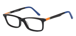 Black Rectangle Full Rim Unisex Eyeglasses by Vincent Chase VC-127519