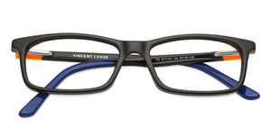 Black Rectangle Full Rim Unisex Eyeglasses by Vincent Chase VC-127519