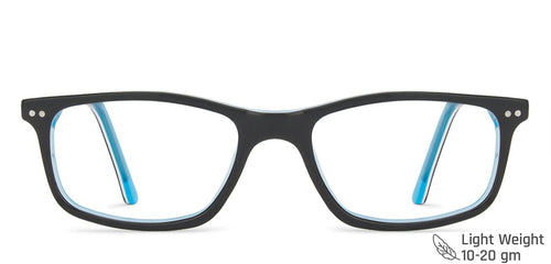 Black Rectangle Full Rim Unisex Eyeglasses by Vincent Chase-144111
