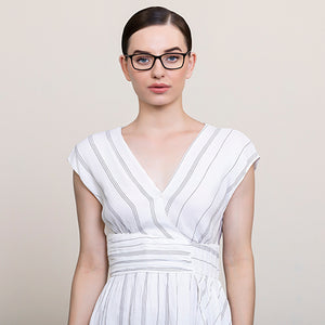 Black Rectangle Full Rim Unisex Eyeglasses by Vincent Chase VC-127525