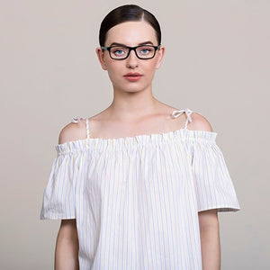 Black Rectangle Full Rim Unisex Eyeglasses by Vincent Chase VC-127529