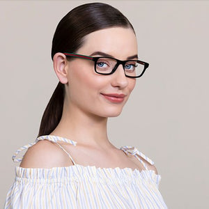 Black Rectangle Full Rim Unisex Eyeglasses by Vincent Chase VC-127529