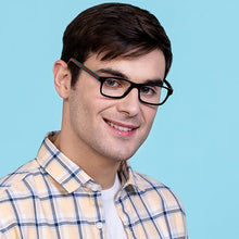 Load image into Gallery viewer, Black Rectangle Full Rim Unisex Eyeglasses by Vincent Chase VC-127529