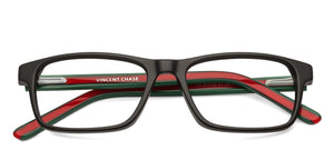 Black Rectangle Full Rim Unisex Eyeglasses by Vincent Chase VC-127529