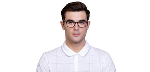 Black Rectangle Full Rim Unisex Eyeglasses by Vincent Chase Online-127537