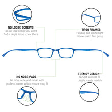 Load image into Gallery viewer, Blue Rectangle Full Rim Unisex Eyeglasses by Lenskart Air Online-127488