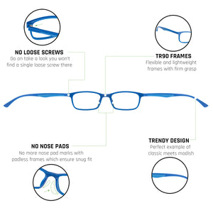 Blue Rectangle Full Rim Unisex Eyeglasses by Lenskart Air Online-127488