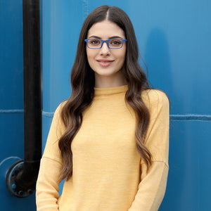 Blue Rectangle Full Rim Unisex Eyeglasses by Lenskart Air Online-127488