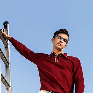 Blue Rectangle Full Rim Unisex Eyeglasses by Lenskart Air Online-127488