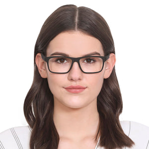 Black Rectangle Full Rim Unisex Eyeglasses by Lenskart Air Online-127497