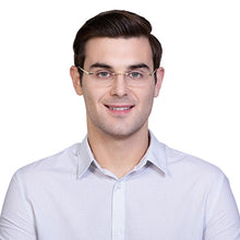 Load image into Gallery viewer, Gold Rectangle Rimless Unisex Eyeglasses by Vincent Chase VC-128035