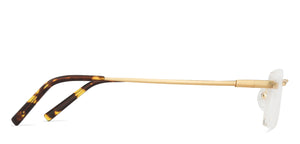 Gold Rectangle Rimless Unisex Eyeglasses by Vincent Chase VC-128035