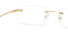 Load image into Gallery viewer, Gold Rectangle Rimless Unisex Eyeglasses by Vincent Chase VC-128035