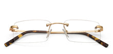Load image into Gallery viewer, Gold Rectangle Rimless Unisex Eyeglasses by Vincent Chase VC-128035