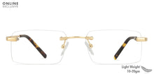 Load image into Gallery viewer, Gold Rectangle Rimless Unisex Eyeglasses by Vincent Chase VC-128035