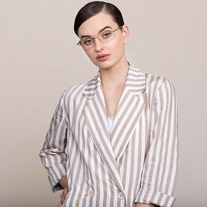 Gold Rectangle Full Rim Unisex Eyeglasses by Vincent Chase VC-128039