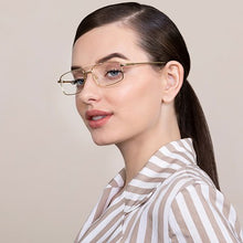 Load image into Gallery viewer, Gold Rectangle Full Rim Unisex Eyeglasses by Vincent Chase VC-128039