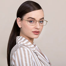Load image into Gallery viewer, Gold Rectangle Full Rim Unisex Eyeglasses by Vincent Chase VC-128039
