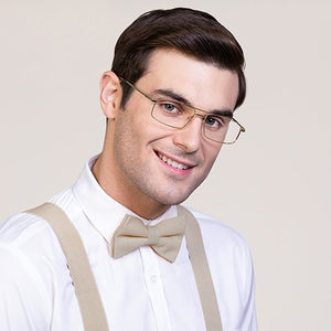 Gold Rectangle Full Rim Unisex Eyeglasses by Vincent Chase VC-128039