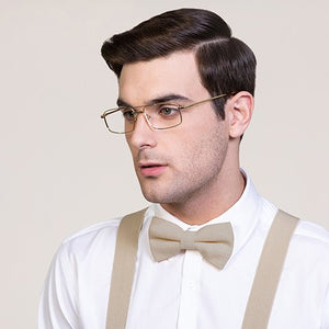 Gold Rectangle Full Rim Unisex Eyeglasses by Vincent Chase VC-128039