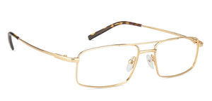 Gold Rectangle Full Rim Unisex Eyeglasses by Vincent Chase VC-128039
