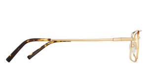 Gold Rectangle Full Rim Unisex Eyeglasses by Vincent Chase VC-128039