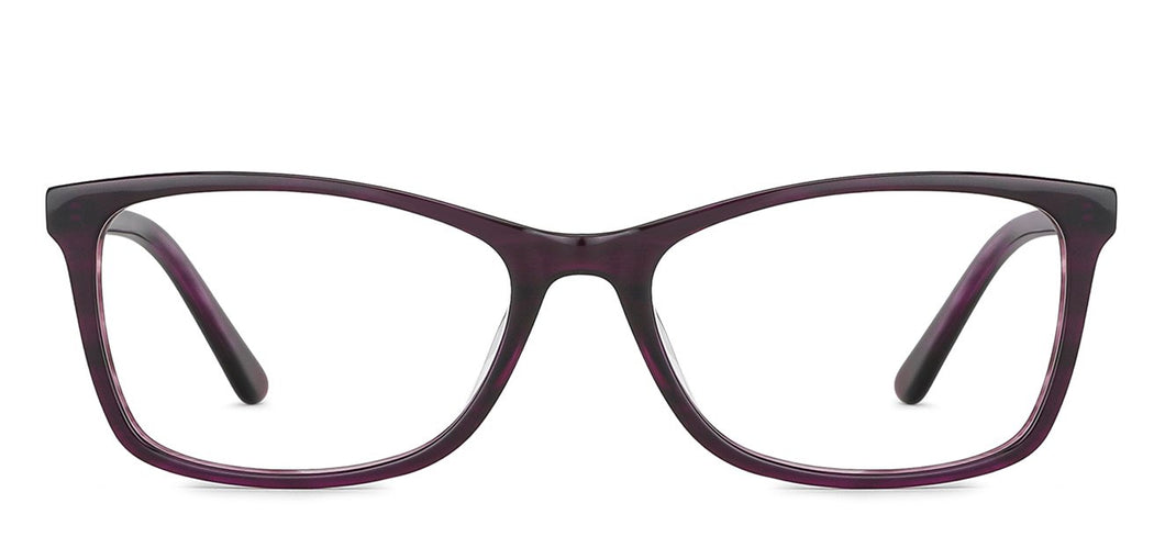 Purple Rectangle Full Rim Unisex Eyeglasses by Vincent Chase VC-128537