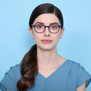 Blue Round Full Rim Unisex Eyeglasses by Vincent Chase Computer Glasses-134056
